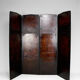 Old screen in patinated leather, circa 1900