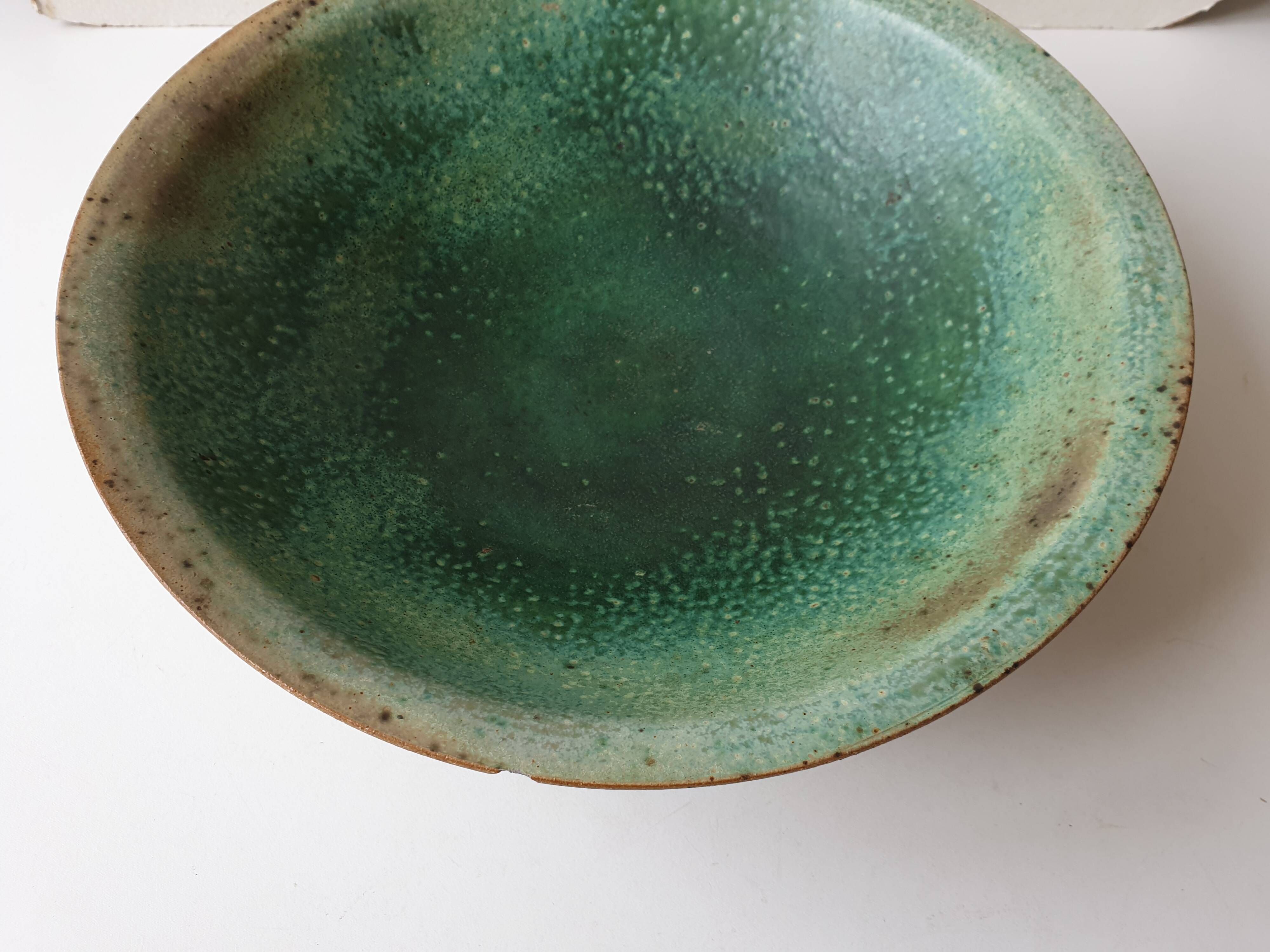 Ceramic salad bowl 30.5cm Signed Francois Guéneau Noyers