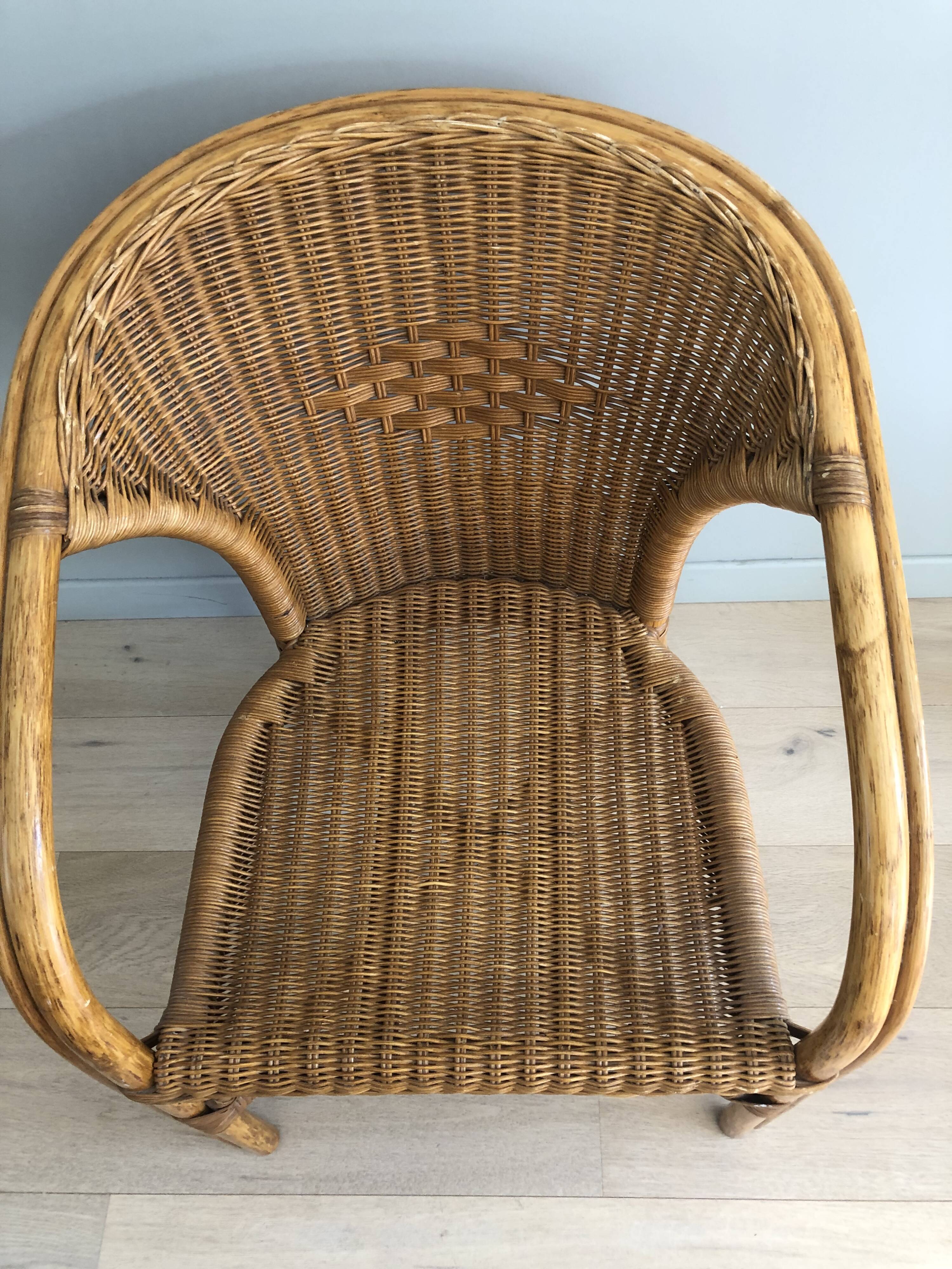 Pair of rattan armchairs from the 60s