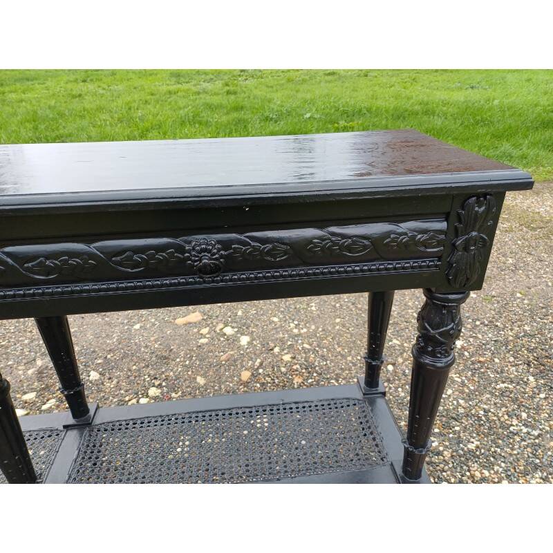 Napoleon III style wooden and cane console