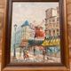 Old painting caroline burnett view paris moulin rouge oil on canvas