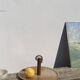 Stoneware and wood cheese board
