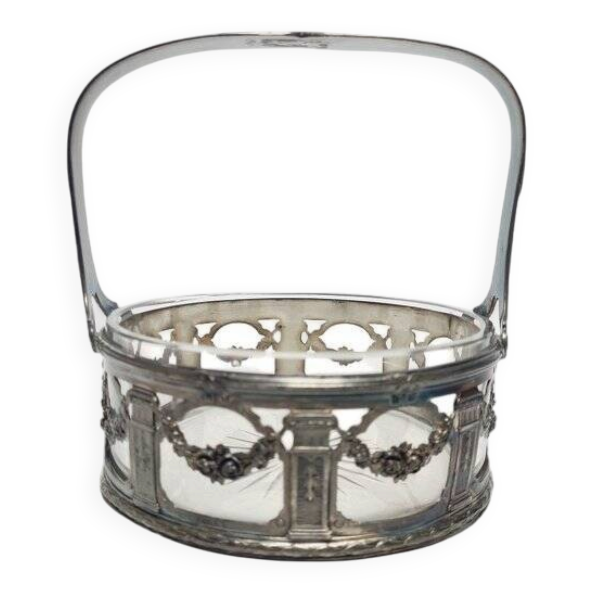 Antique Art Nouveau basket, France, 1900s