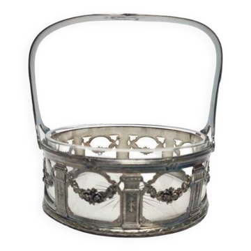 Antique Art Nouveau basket, France, 1900s