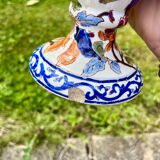 Large Gien earthenware vase with peony decor