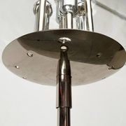 Spherical chrome and glass planetary floor lamp from the mid-century German space age by Doria Leuchten, 1960s.
