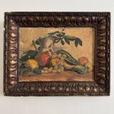 Oil on canvas by M. Rery still life with fruits and vegetables 20th century