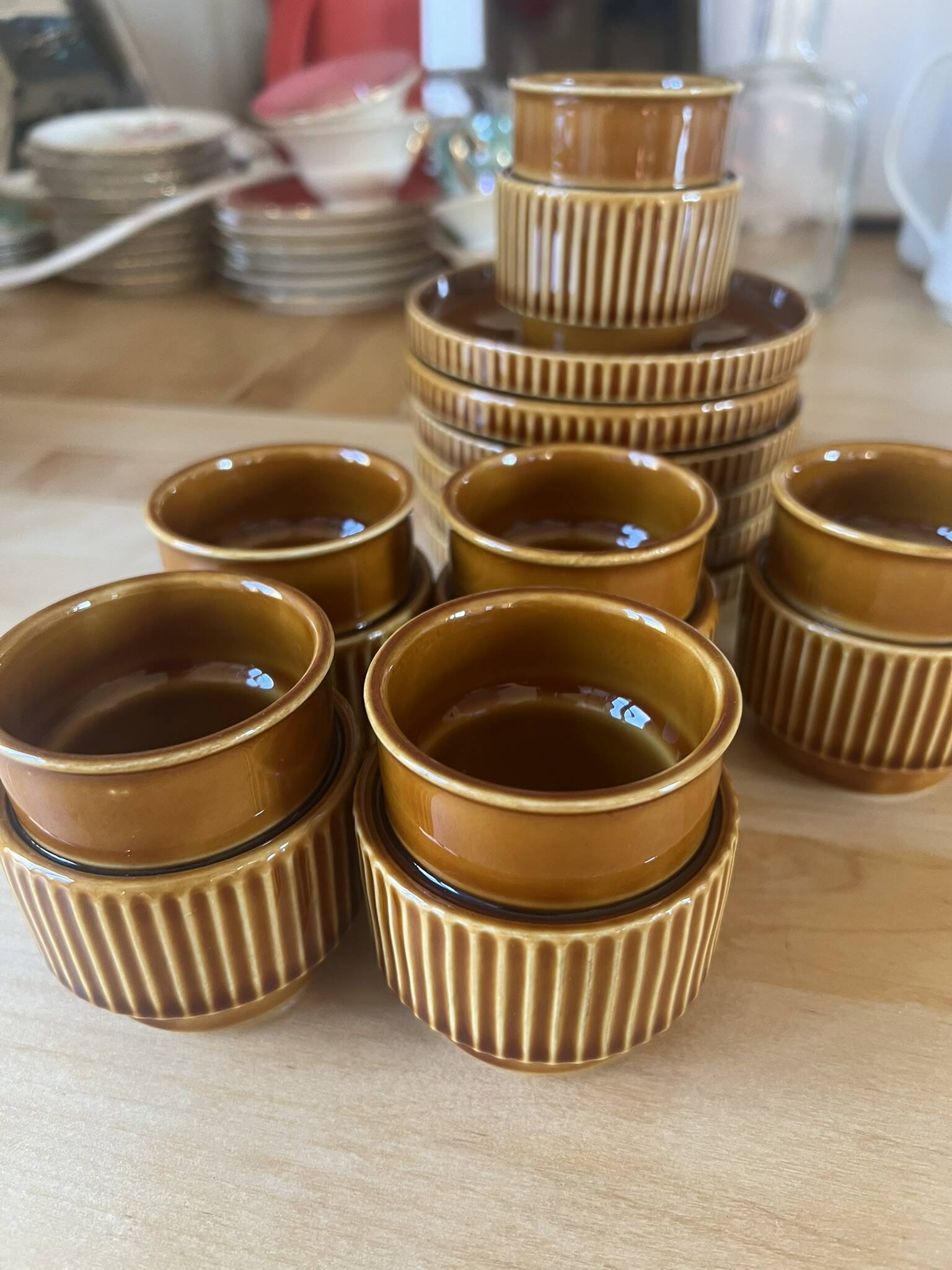 Vintage Italian espresso service Tognana – brown glazed stoneware