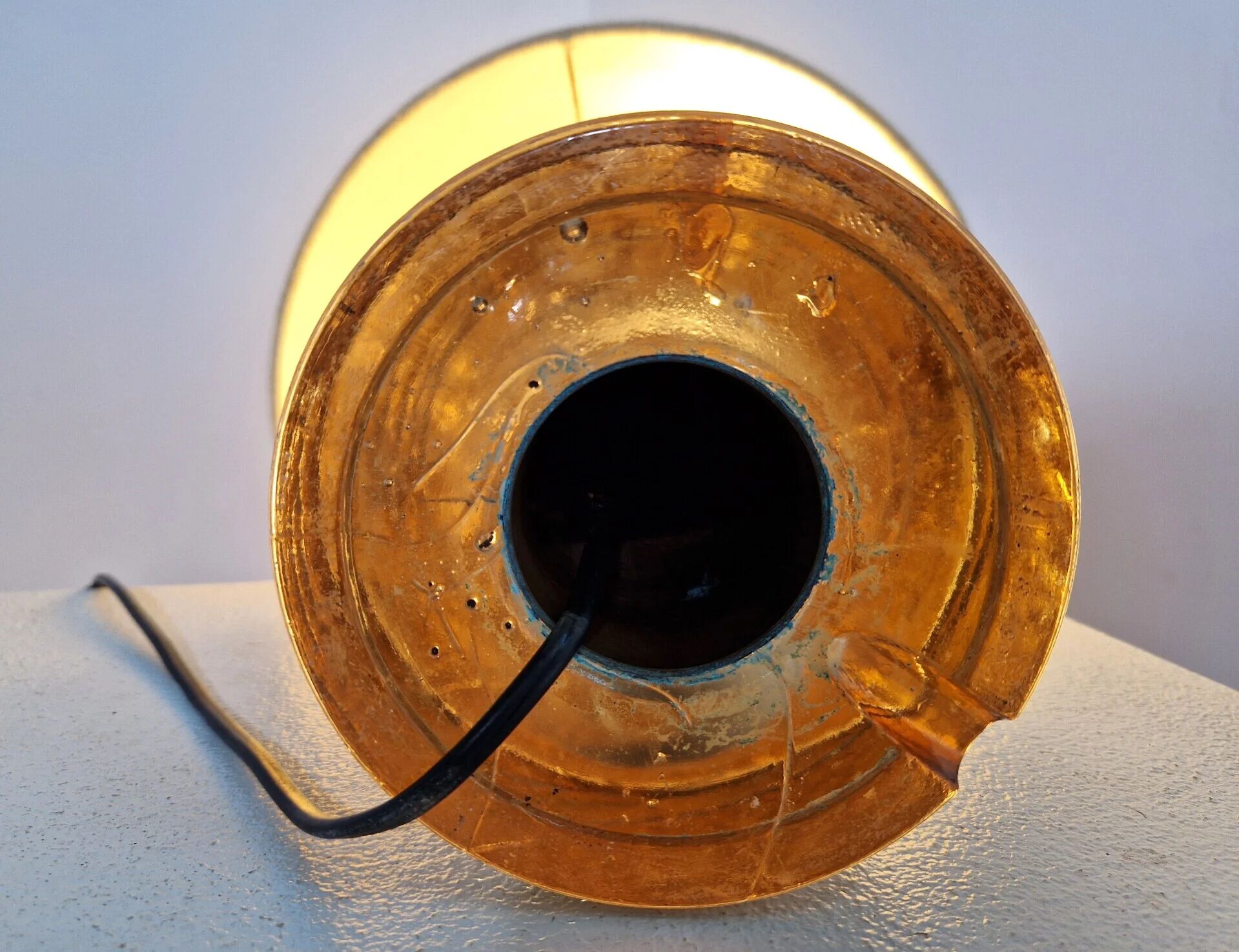 Fractal resin and copper lamp | 1970s