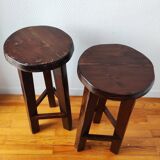Pair of vintage brutalist bar stools