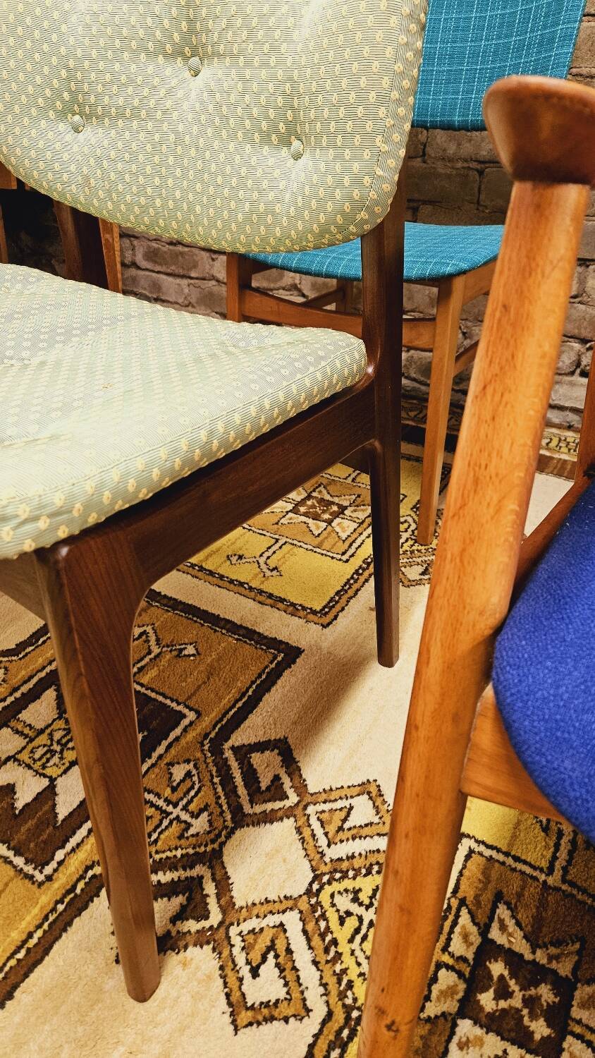 Set of 6 mismatched 1960s Scandinavian chairs