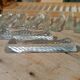 Lot de 12 porte-couteaux doubles vintage en cristal avec boîte