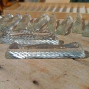 Set of 12 vintage double crystal knife rests with box