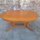 Large vintage extendable oval Baumann table, antique furniture for 6/12 covers.