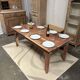 Table de ferme en bois exotique avec rallonges