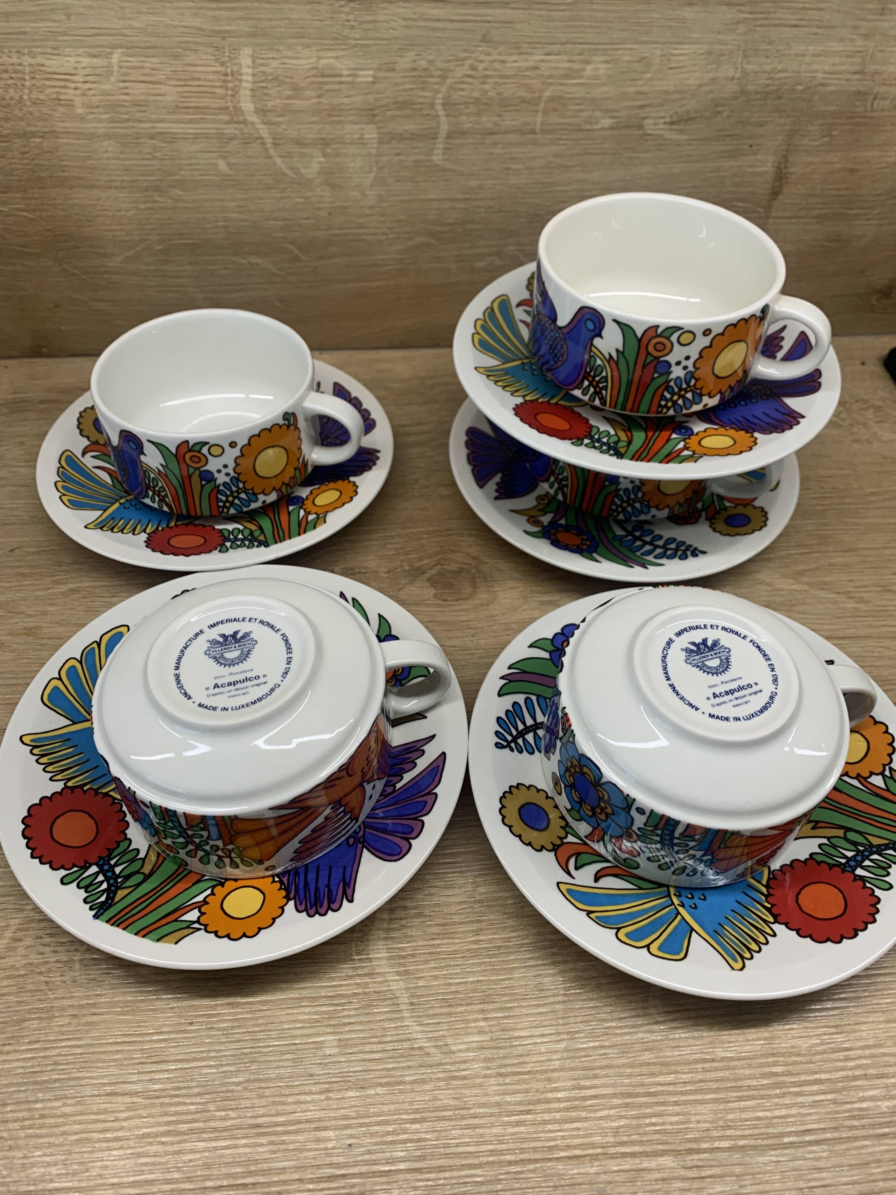 Set of 5 big coffe cups Villeroy & Boch Acapulco
