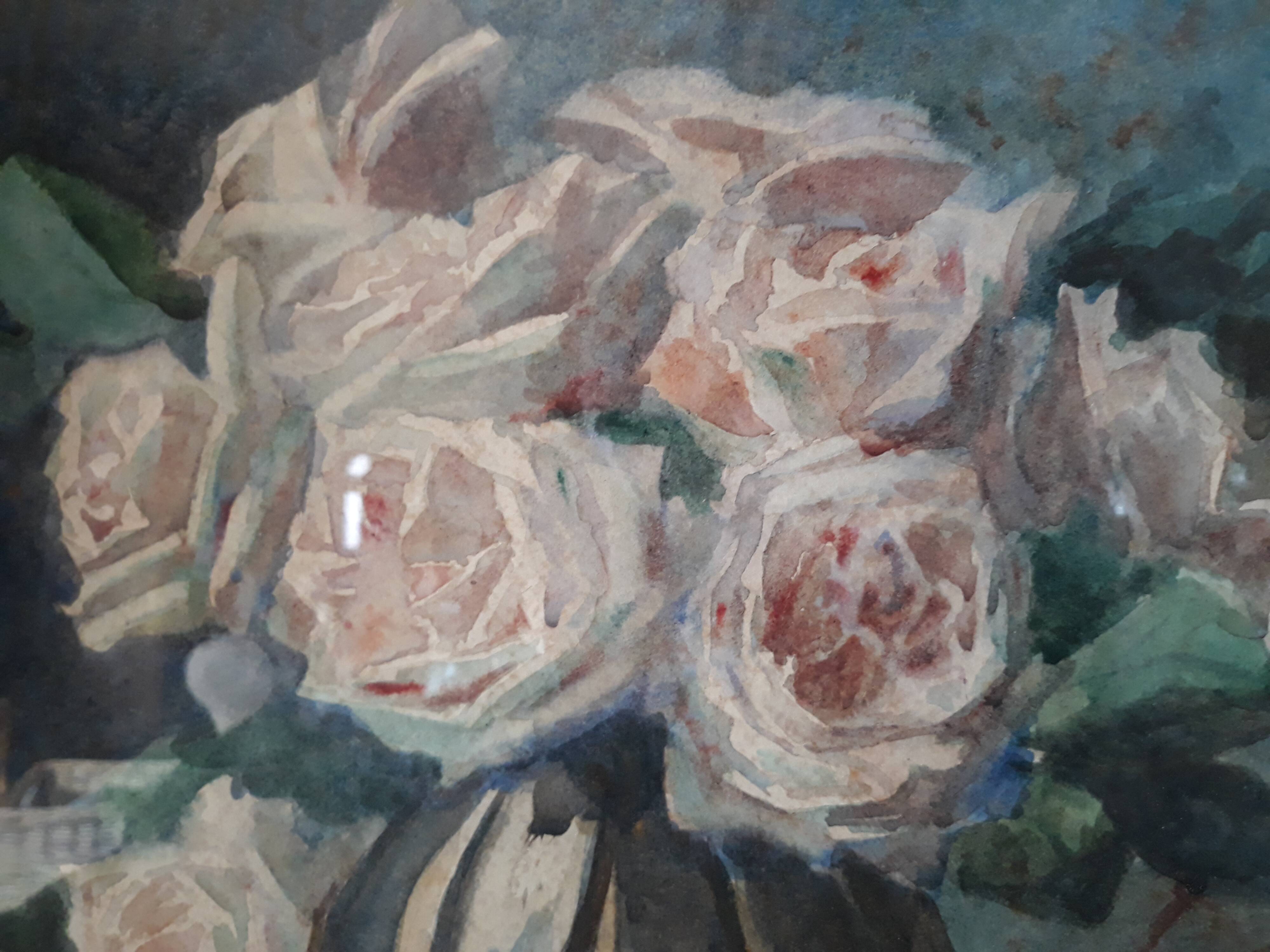 Aquarelle bouquet de roses