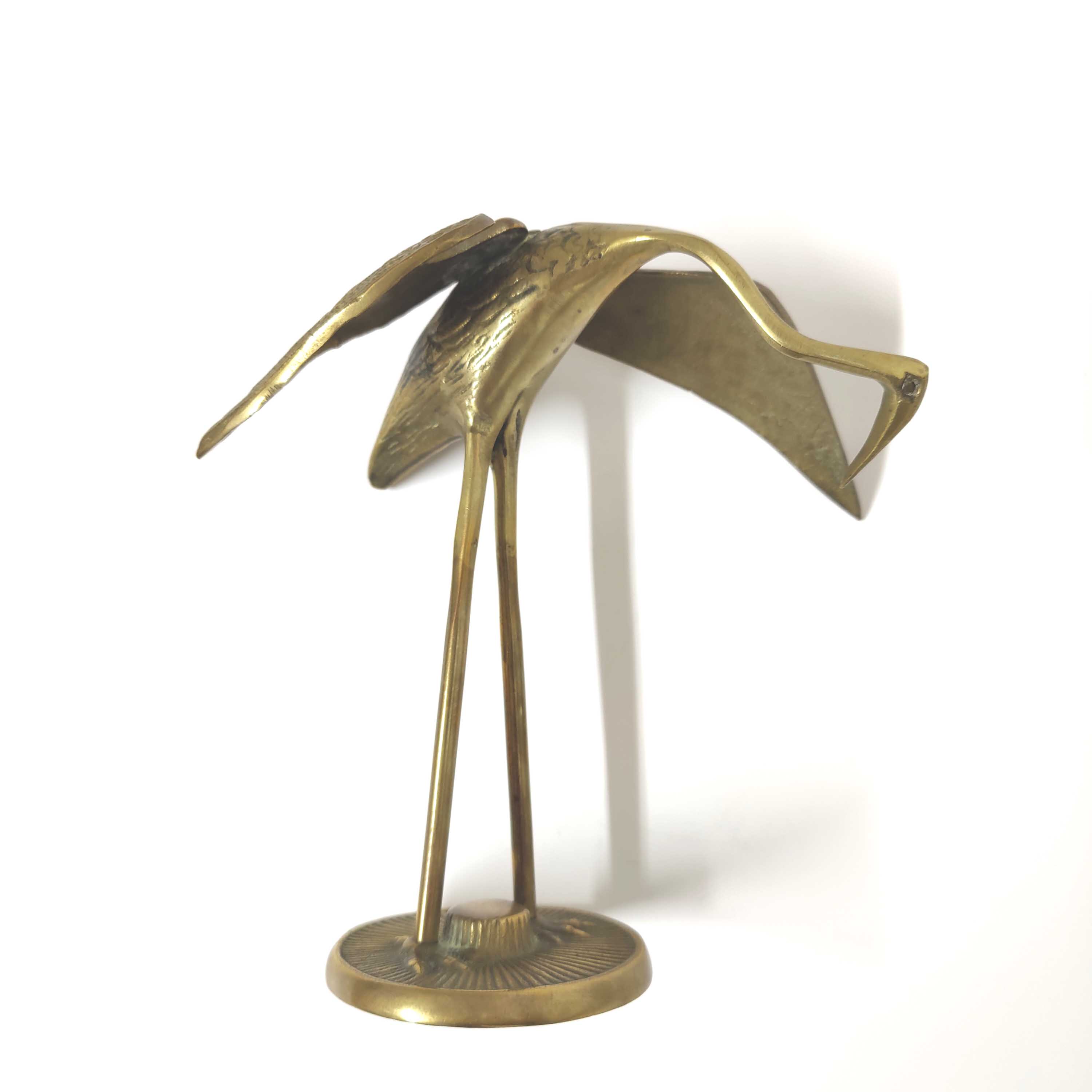 Vintage brass heron
