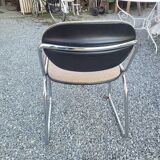 Vintage office chair with chrome base and fabric top