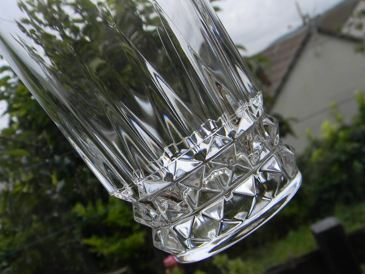 Set of 5 arques crystal orangeade glasses. villandry model.