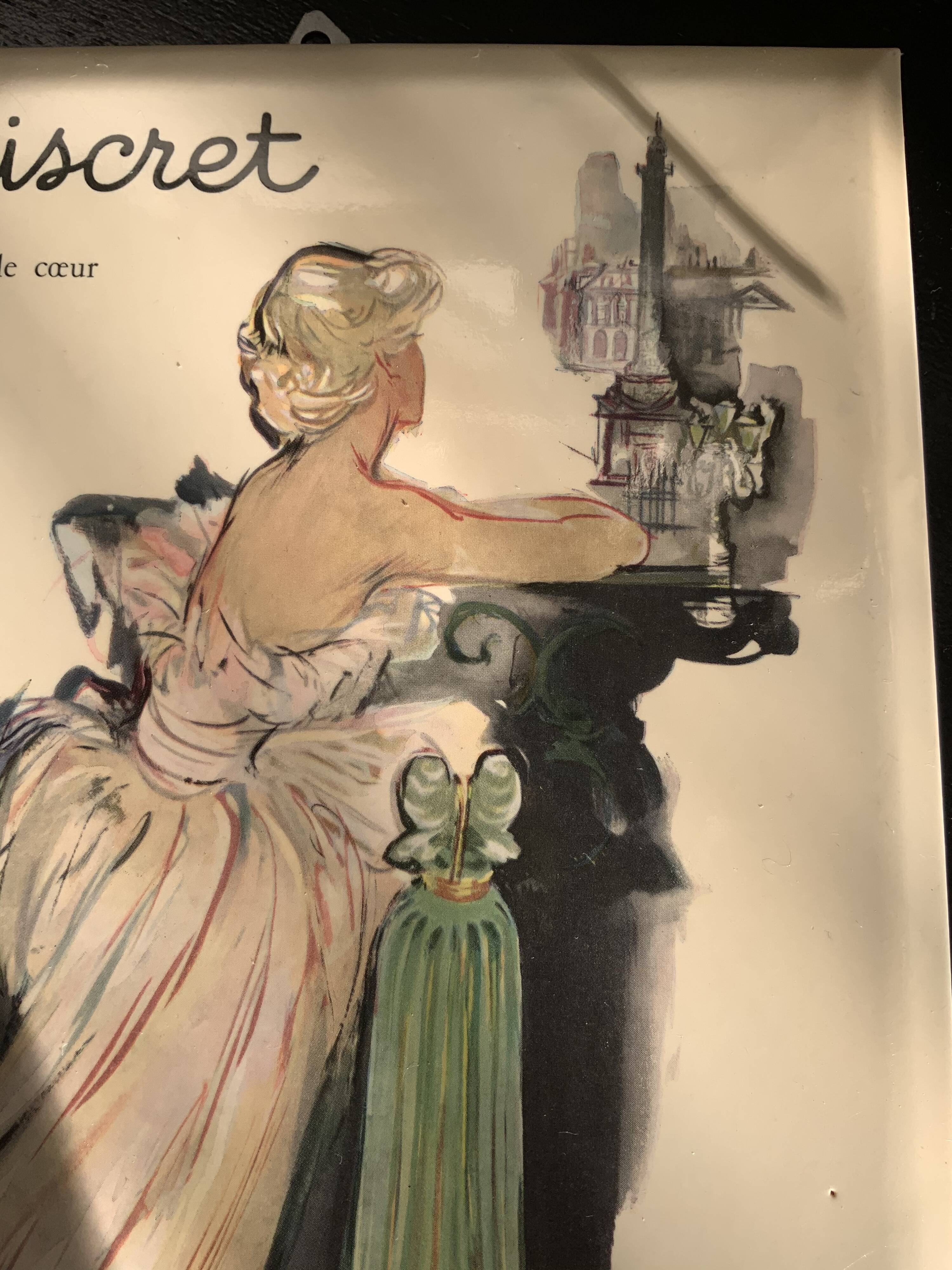 Advertising 1954 Lucien perfumes along, original plastic iron, ancient