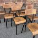 10 chaises d'école en métal et bois, 1960
