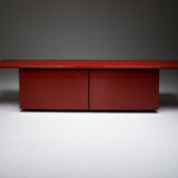 Red lacquer credenza by Giotto Stoppino for Acerbis