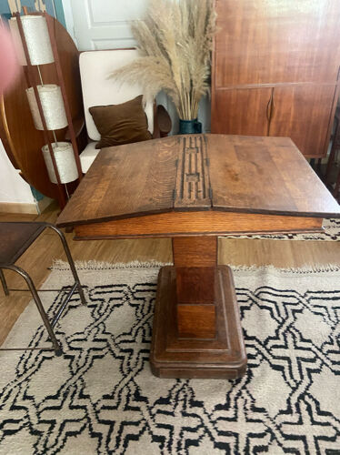 Double art deco oak desk