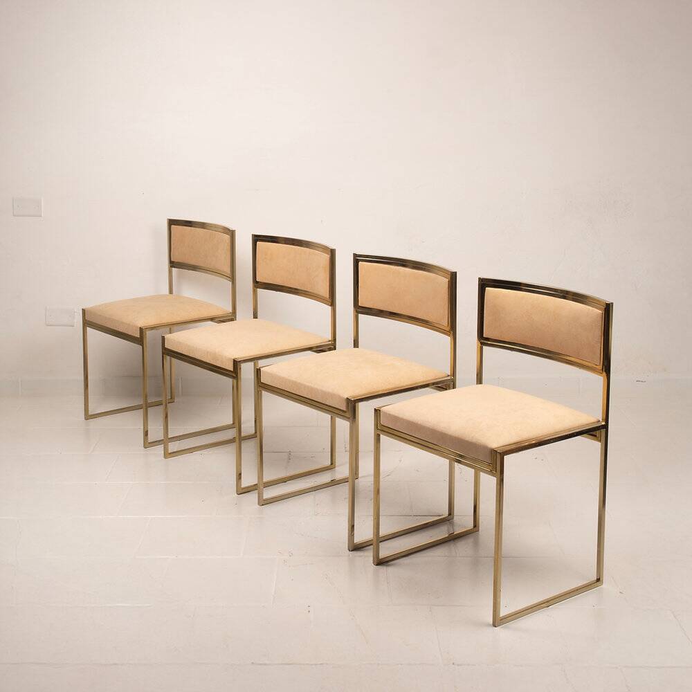 SQ-AL chairs by Willy Rizzo for Maison Willy Rizzo – brass version 1970