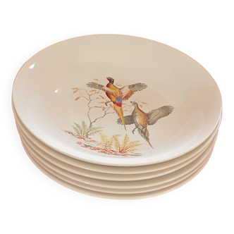 6 Villeroy ey Boch bowl plates. Bird pattern.