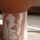 Red "Terracotta" earthenware table lamp
