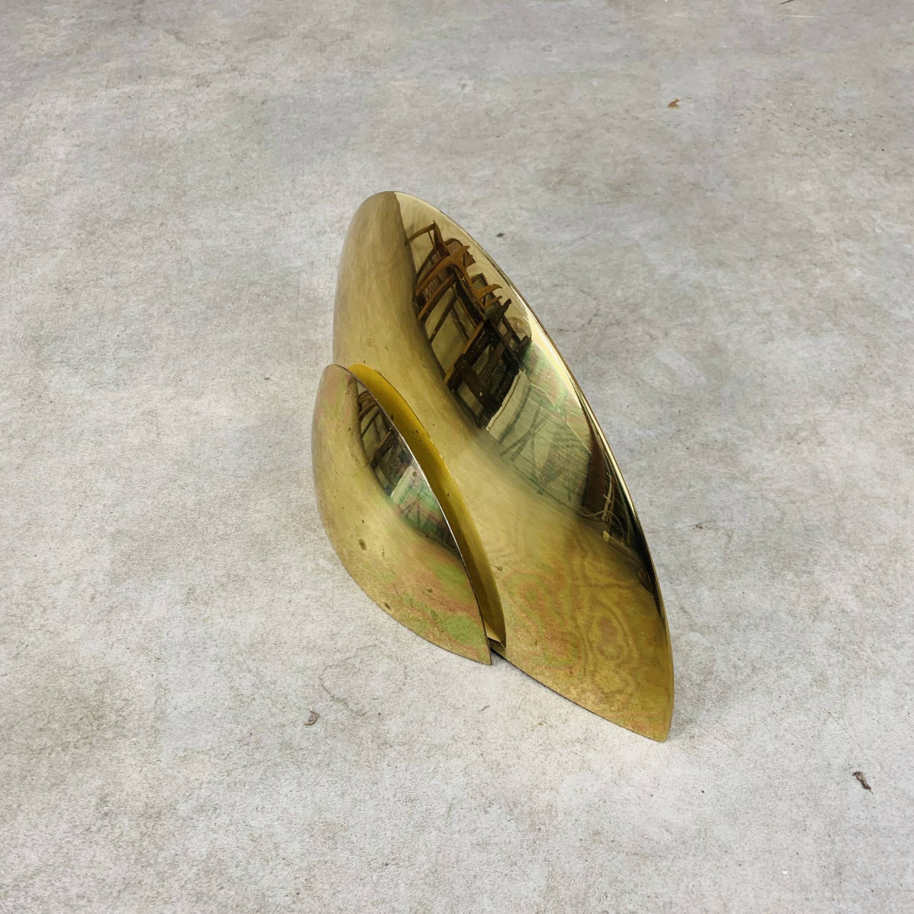 5 half moon brass wall lights Hollywood Regency style by Egoluce
