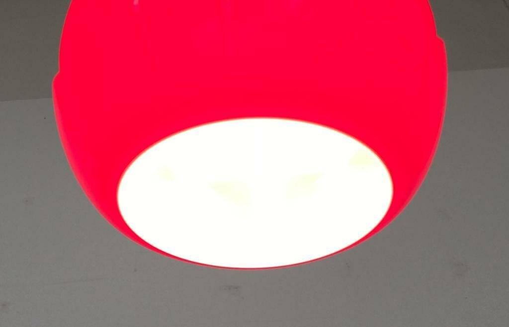 Vintage German space age glass ball pendant lamp by Peill & Putzler, 1970s.