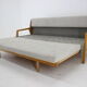 1970s oak 3-seater sofa/bed, czechoslovakia