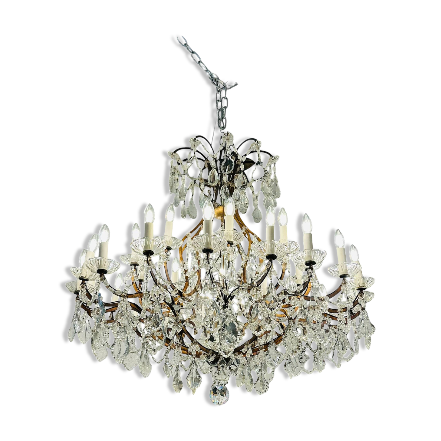 Italian 1920-30’s Crystal drops Chandelier