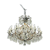 Lustre italien à pampilles en cristal des années 1920-30