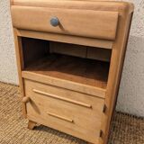 Vintage bedside table with compass legs