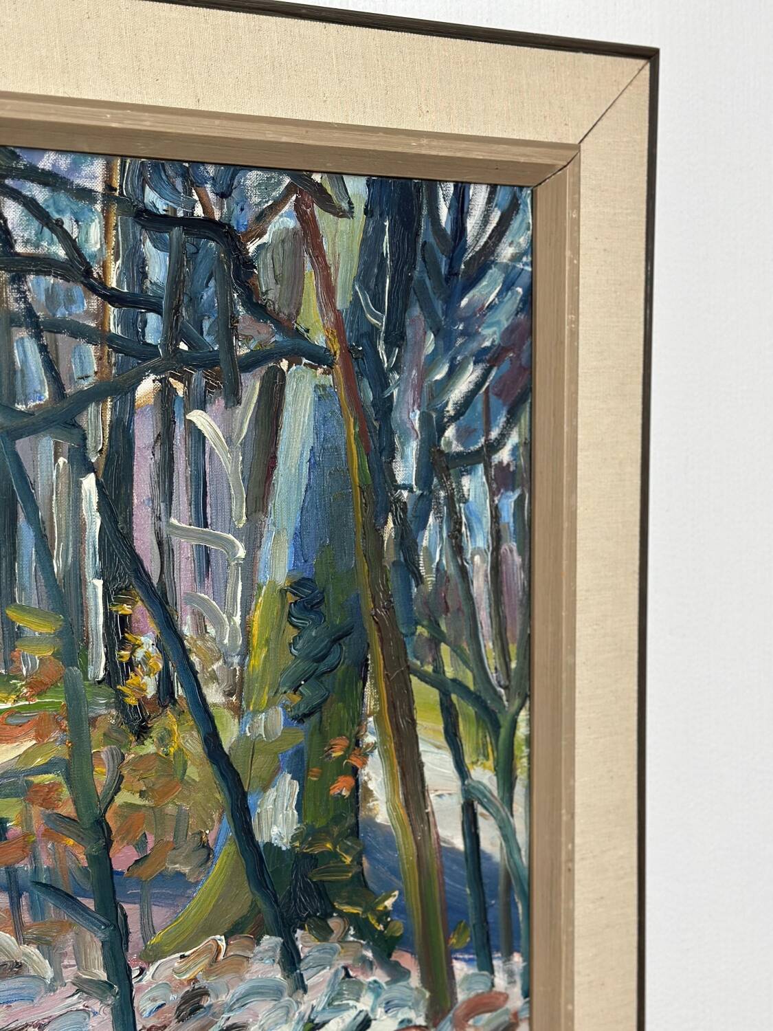 Swedish Oil on Canvas – “Forest” by Eyvind Olesen – Dated 1957
