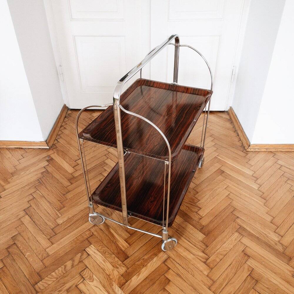 Mid-century modern German bar cart or trolley, 1970s