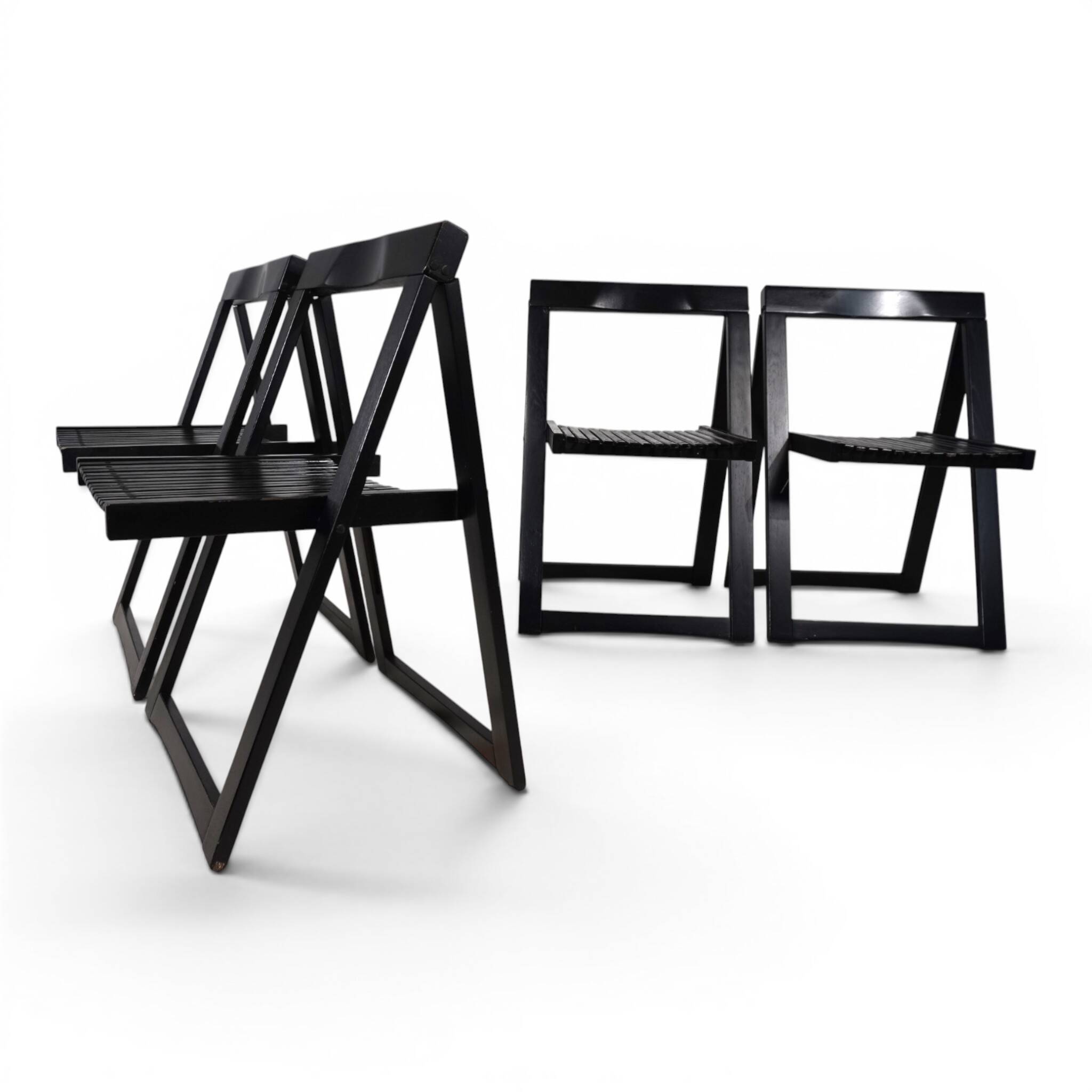 Set of 4 Aldo Jacobi Trieste Folding Chairs for Bazzani, 1960