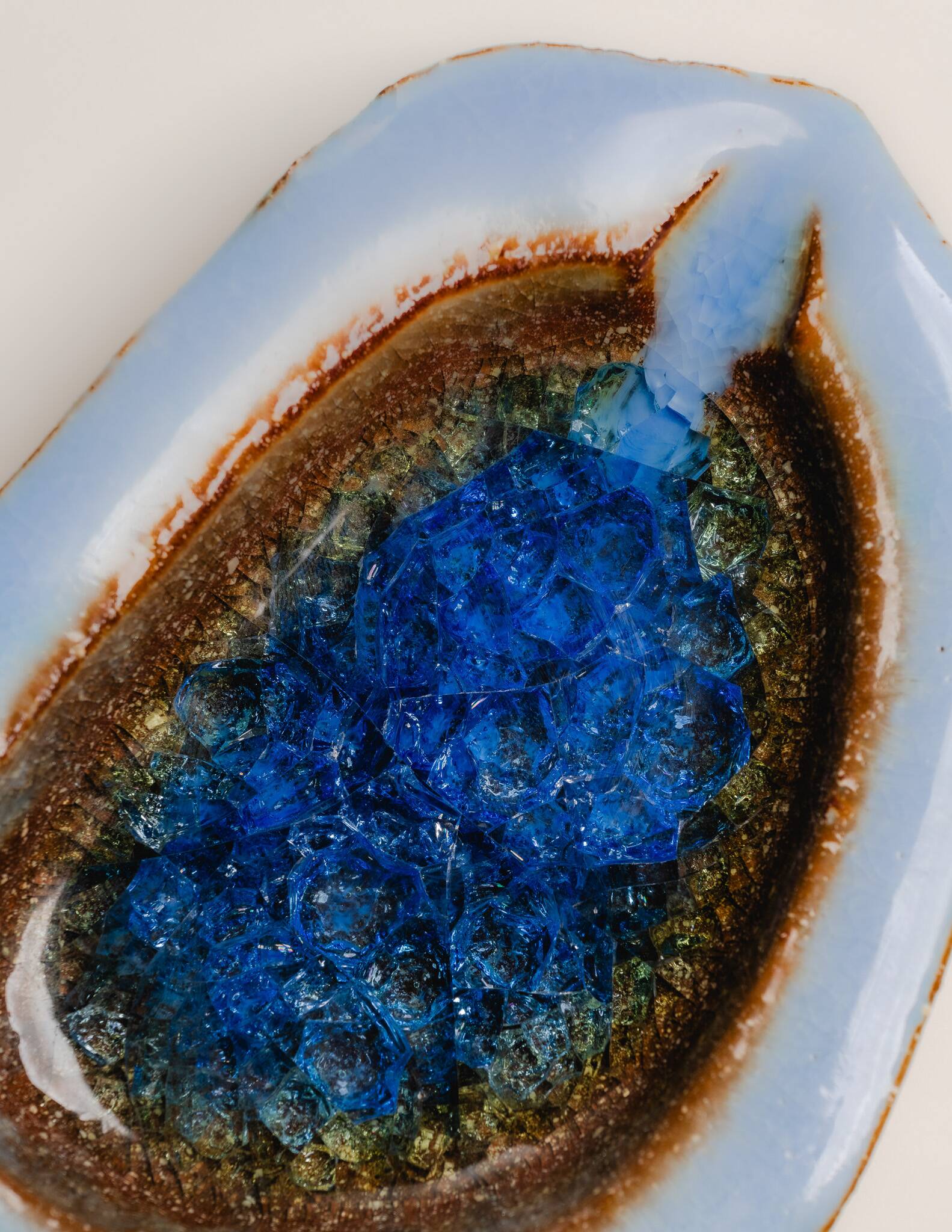 Cendrier en céramique et verre, 1970