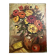 Tableau bouquet de fleurs huile sur toile signé Matten