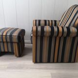 Mid-century fabric armchair with footrest, Germany