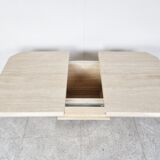 Vintage travertine hidden bar coffee table, 1970s