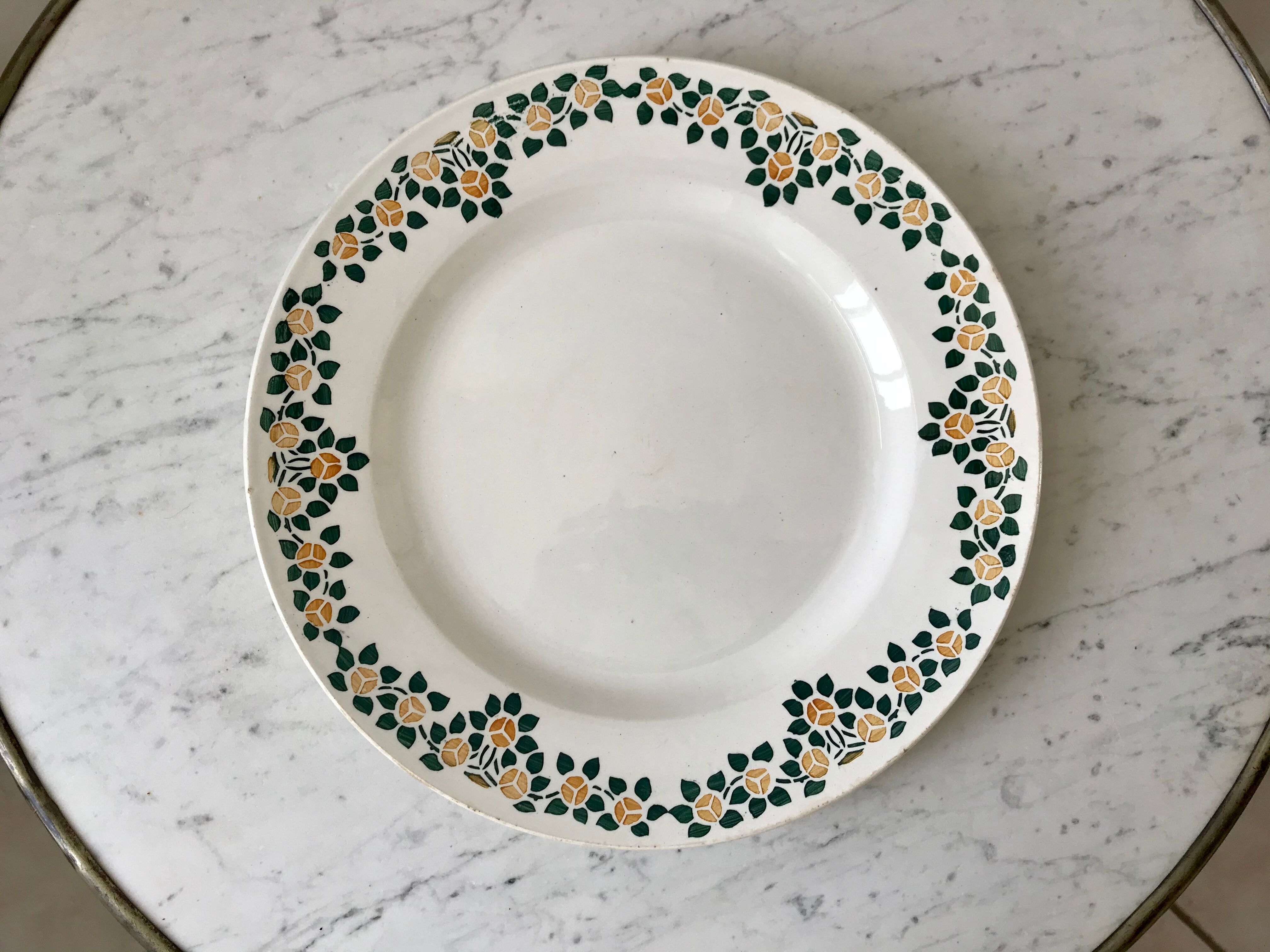 Round earthenware dish New Givors model "Rita" 30s