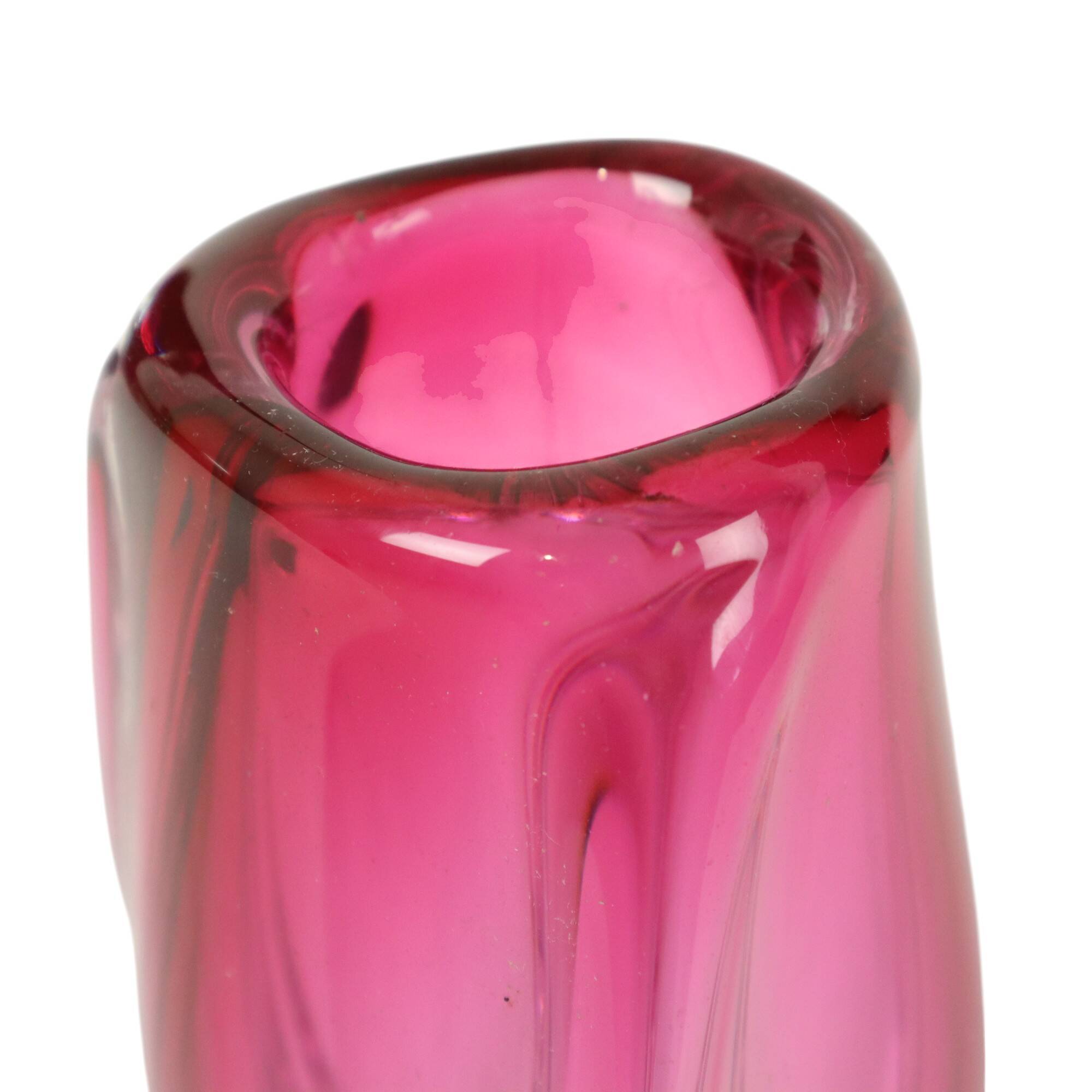 Small Purple Vase Val Saint Lambert René Delvenne Design 20cm
