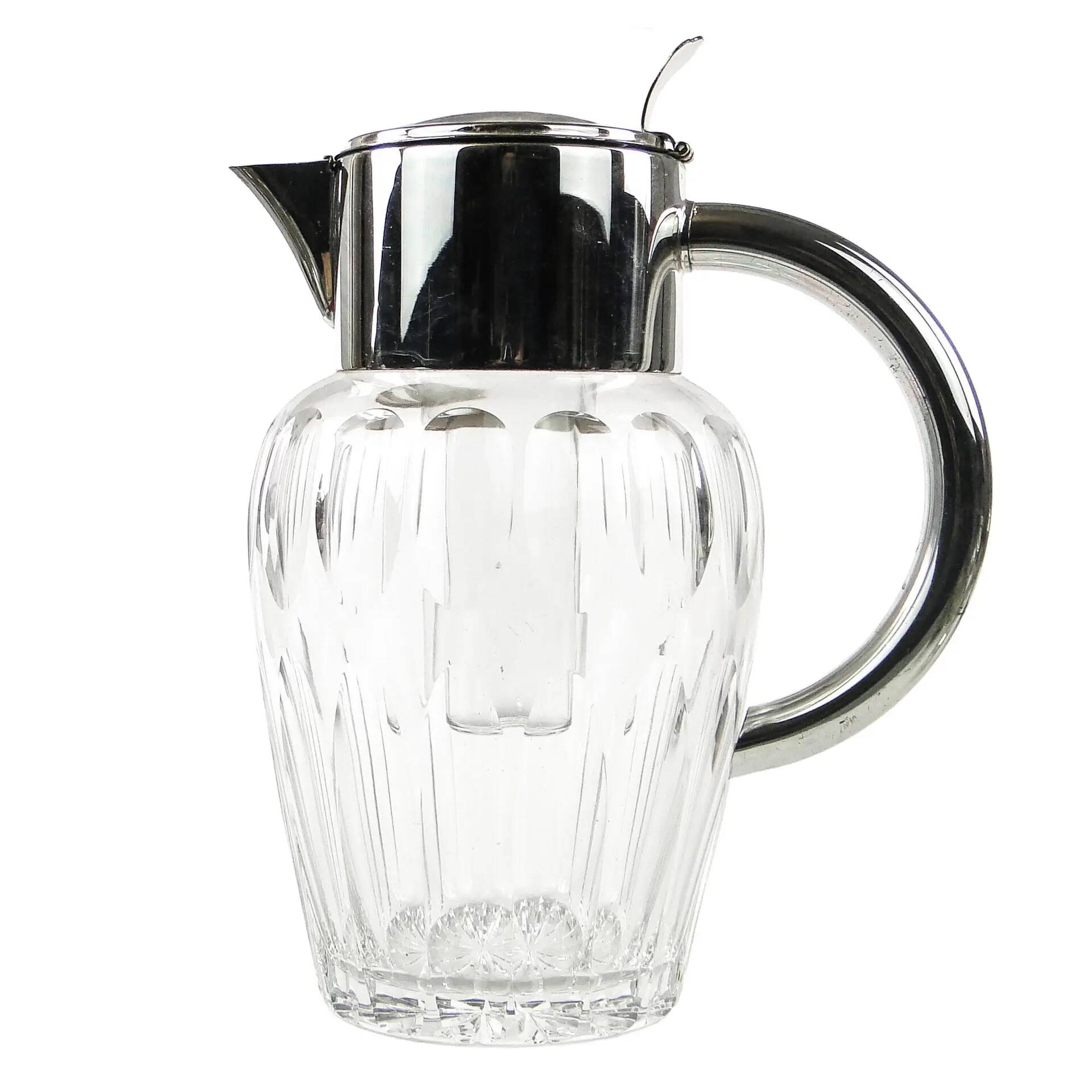 Art Deco wine jug, transparent glass, Germany, 1920s