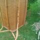 Vintage wicker rattan sofa bench
