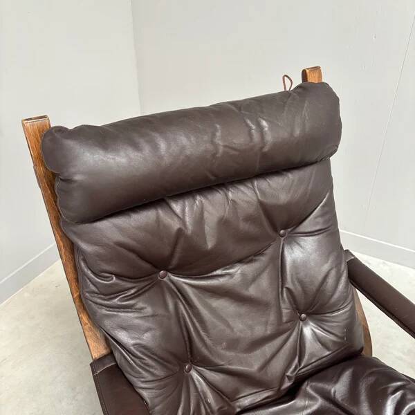 Fauteuil Siesta avec repose-pieds par Ingmar Relling, années 1960.