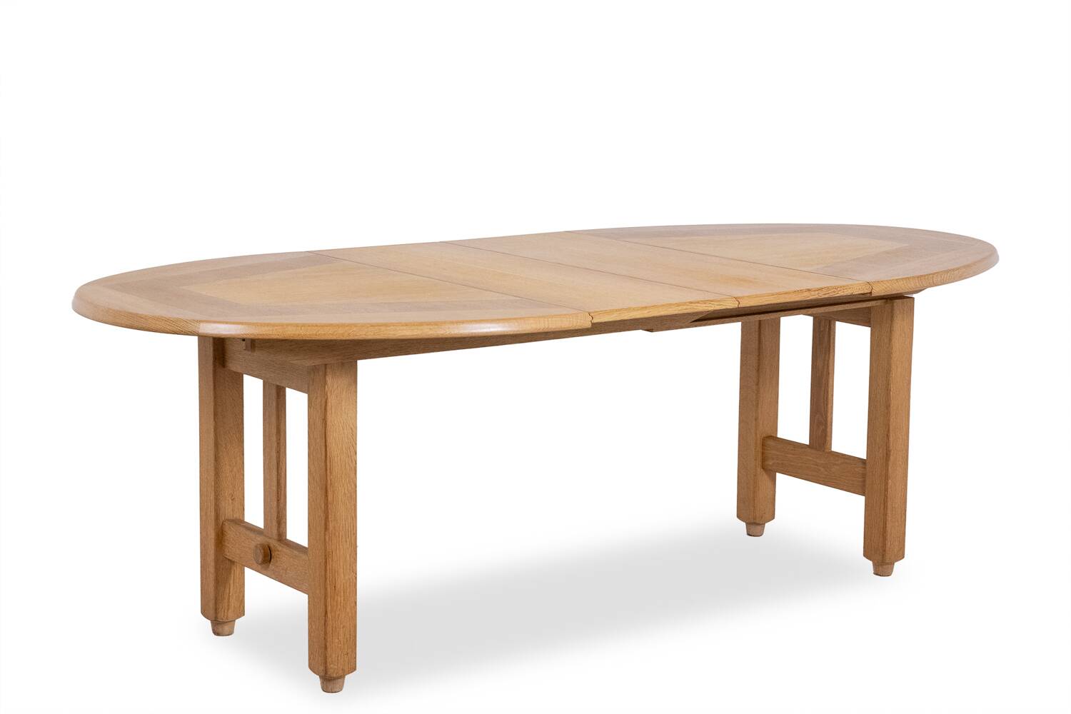 Guillerme et Chambron. Natural oak table. 1970s.